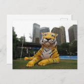 Tigre gonflable pour la carte postale du Nouvel An (Devant / Derrière)