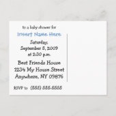 Tigre gris Kitten Baby shower bleu Invitation (Dos)