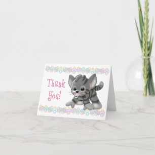 Tigre gris Kitten Carte de remerciements de Pacifi