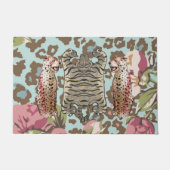 Tigre léopard rose Chinoiserie Tapis de mat (Devant)