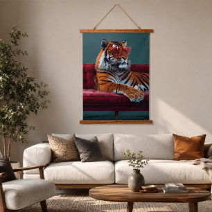 Tigre Majestueux – Tapisserie Murale Animale Vinta