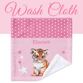 Tigre mignon ajouter nom pois étoiles rose