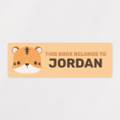 Tigre mignon avec Étiquettes de nom personnalisé (Design 2)