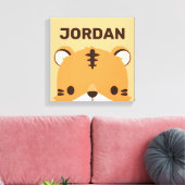 Tigre Mignon avec Impression sur Toile de Nom Pers (Insitu(Salon))
