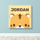 Tigre Mignon avec Impression sur Toile de Nom Pers (Insitu (Plancher de Bois))