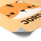 Tigre mignon avec nom personnalisé Affiche (Coin)
