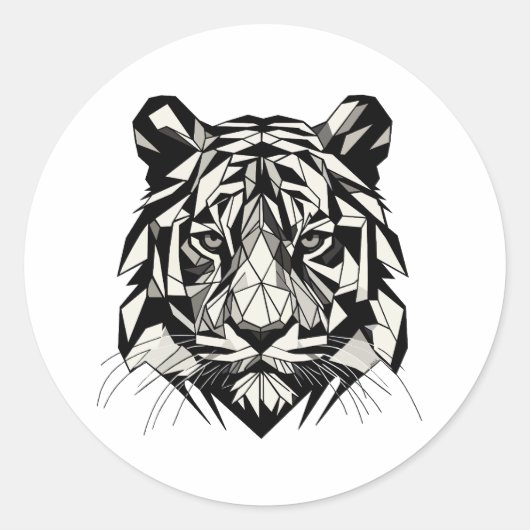 Tigre mirando ronde sticker (Voorkant)