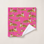 Tigre orange rose de la jungle Stylé (Gant de toilette)