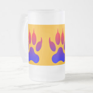 Tigre Paws givré 16 oz Mug en verre givré