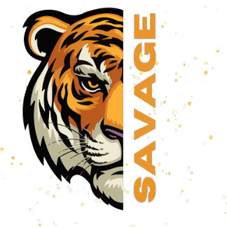 Tigre Sauvage Ronde Button 3,2 Cm