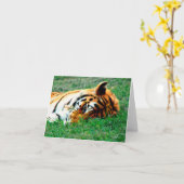 Tigre se trouvant vers le bas carte de note (Fleur jaune)