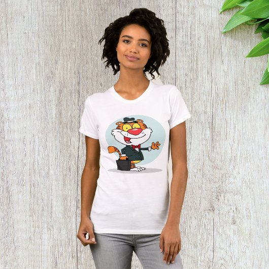 Tigre Souriant Tenant Un T-shirt Femme Porte-Monna