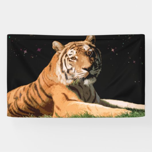 Tigre sous la bannière d'étoiles (Horizontal)