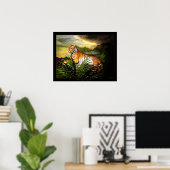 Tigre, Tigre, Brûler une affiche brillante (Bureau à domicile)