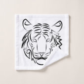 Tigre tribal noir et blanc (Gant de toilette)
