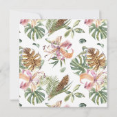 Tigre tropical Floral Invitation de fête d'anniver (Dos)