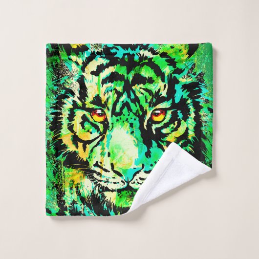 Tigre vert - Tiger - Oeuvre - Faune (Gant de toilette)