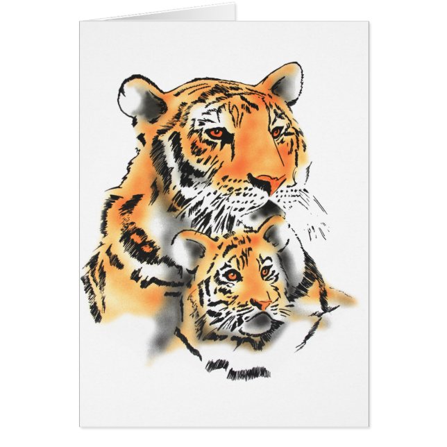 Tigress en cub (Voorkant)