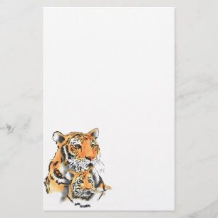 Tigress en Cub Briefpapier