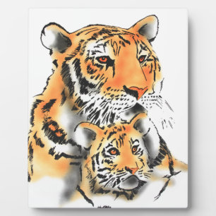 Tigress en Cub Fotoplaat