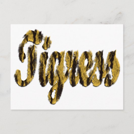 Tigress - Furry Text Briefkaart (Voorkant)