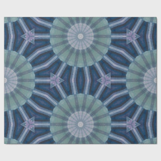 Tigroblauw & marineblauw geometrisch caleidoscoopm cadeaupapier