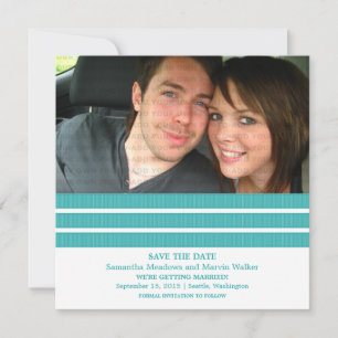 Tigroene drievoudige streep foto save the date uit kaart