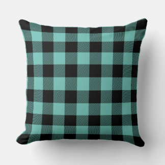 Tigrood En Zwarte Buffalo Plaid  Kussen