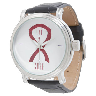 Tijd 2 Cure Burgundy Awareness Ribbon Wrist Watch Horloge