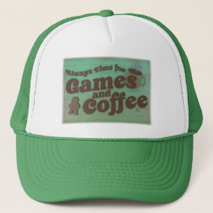 Tijd 4 Koffie en spelletjes Leuke stijl Trucker Pet