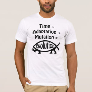 Tijd + Aanpassing + Mutatie = Evolutie T-shirt