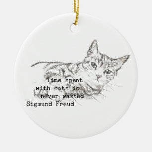 Tijd besteed met katten. . . keramisch ornament