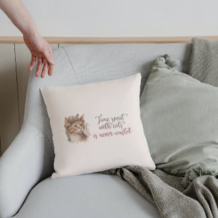 Tijd besteed met ontwerp van Waterverf van kattenk Kussen