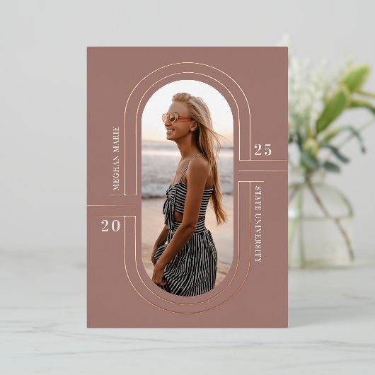 Tijd Capsule | Aankondiging moderne Folie Afstuder (Staand Voorkant)