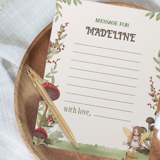 Tijd Capsule Bericht Fairy Eerste Bos Verjaardag Notitieblok