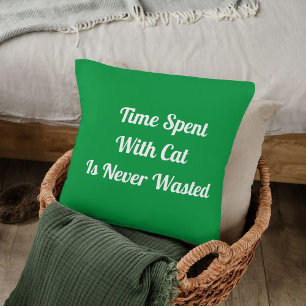 Tijd doorgebracht met Cat gepersonaliseerde offert Kussen