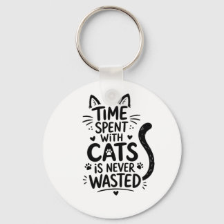 Tijd doorgebracht met katten sleutelhanger