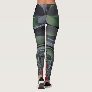Tijd Eco Green Molten rood kleurrijk Abstract Leggings