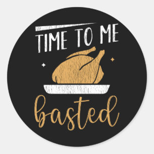 Tijd gebonden kalkoen Thanksgiving familie matchin Ronde Sticker