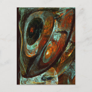 Tijd gespleten abstracte kunst briefkaart