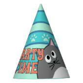 Tijd grijze kattetijd feesthoedjes (Voorkant)