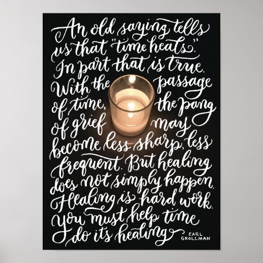 Tijd hoort handgeschreven kunst poster (Voorkant)