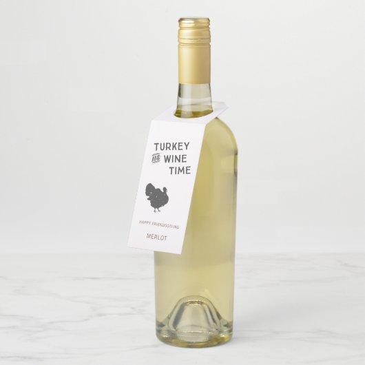 Tijd in Turkije en wijn | THANKSGIVING | Friendsgi Flessenhanger (Schuin)