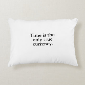 Tijd is de enige echte valuta - minimalistisch cit accent kussen