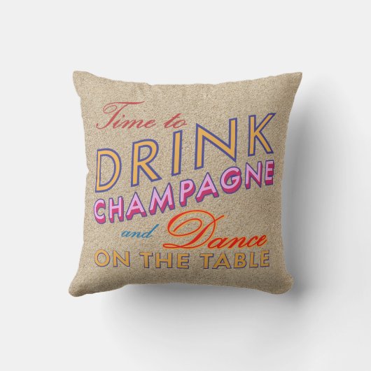 Tijd om Champagne Beach Sand OutdoorPillow te Drin Buitenkussen (Achterkant)