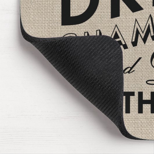 Tijd om Champagne Burlap Muismat te Drinken (Hoek)