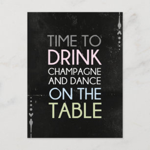 Tijd om champagne en dans te Drinken - Leuk Briefk Briefkaart
