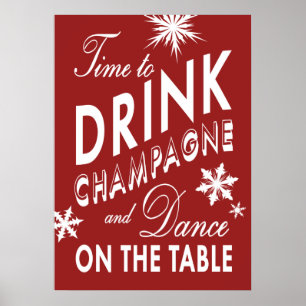 Tijd om Champagne Holiday Poster te Drinken