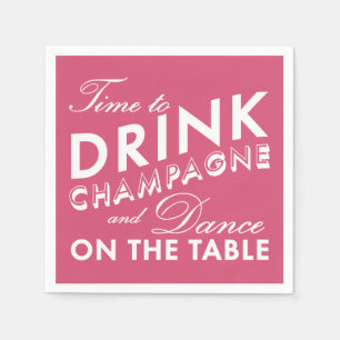 Tijd om Champagne Pink te Drinken Servet
