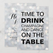 Tijd om Champagne Silver Holiday Uitnodiging te Dr (Voorkant / Achterkant)